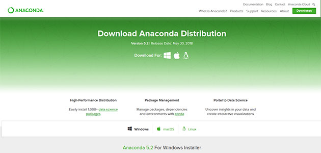 Anacond 公式ダウンロードサイト